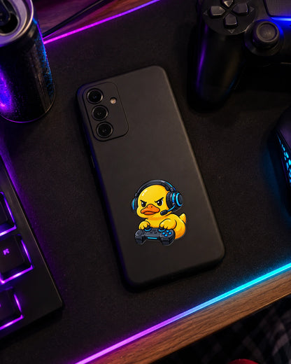 Gamer Duck gamer patch on a phone case
