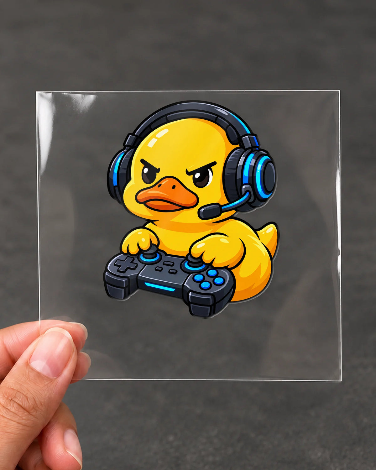 Gamer Duck gamer patch on clear film