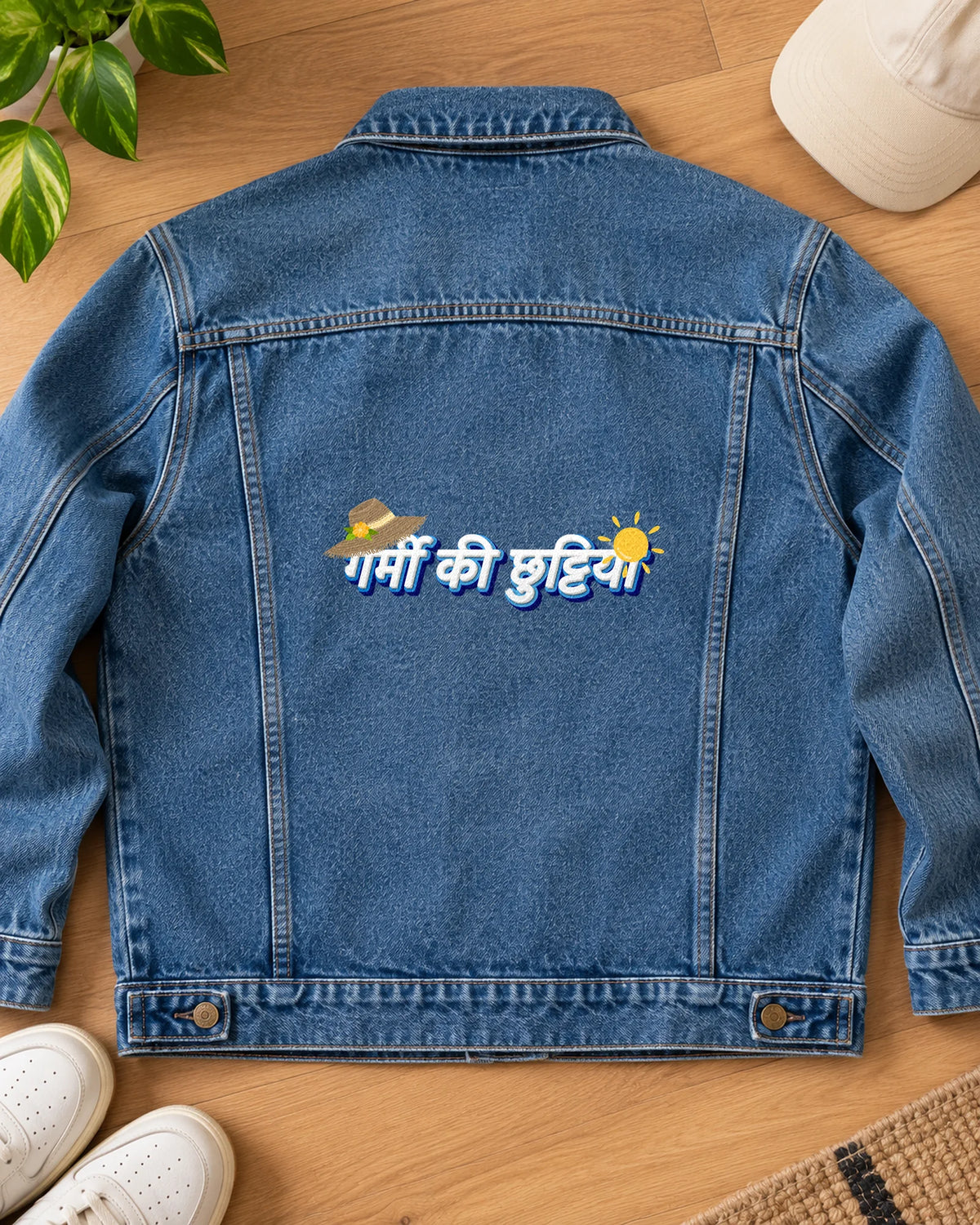 Garmi Ki Chutti iron-on patch on clothes