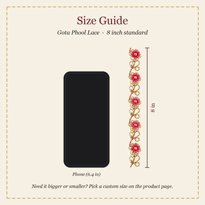 Gota Phool Lace embroidery-look iron-on patch | Thread Theory
