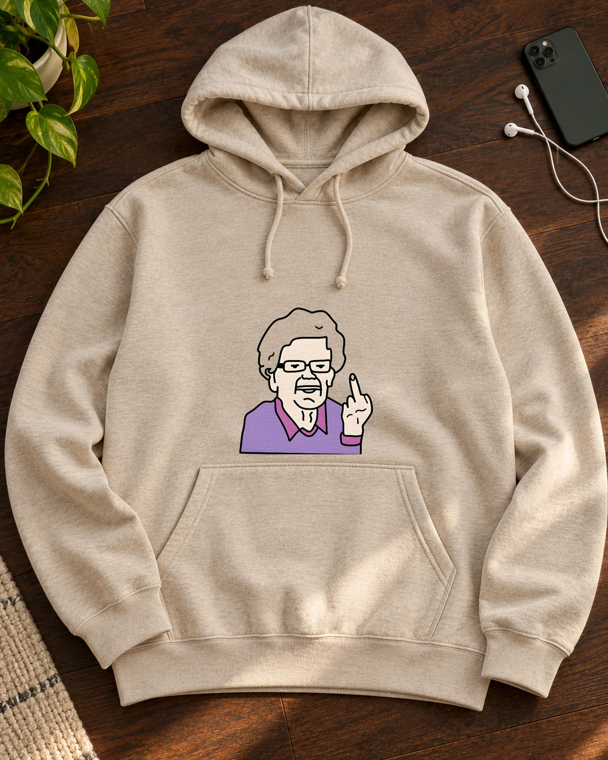 Granny’s Grim Truths iron-on patch on clothes