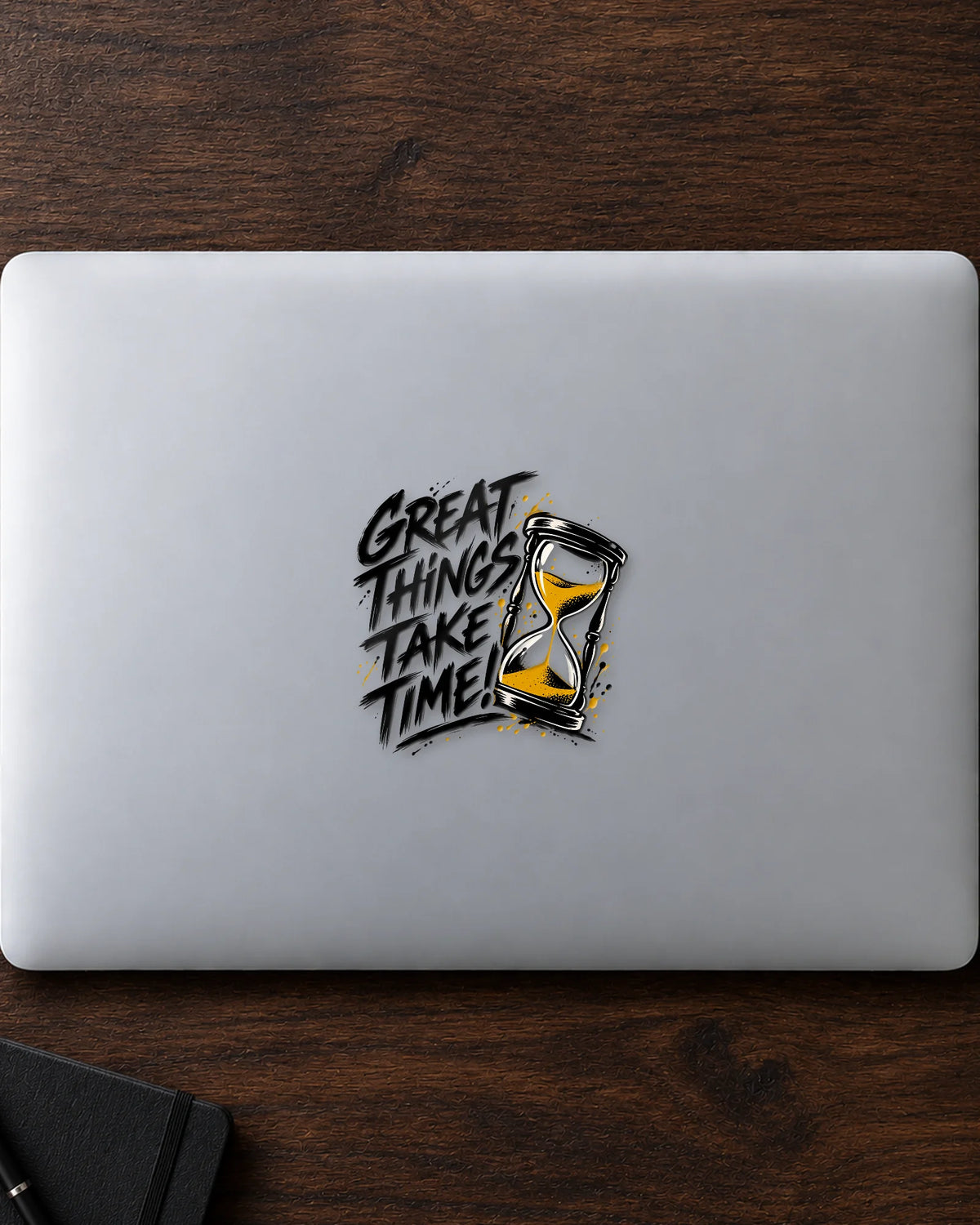 Great Things Take Time hard surface patch mockup