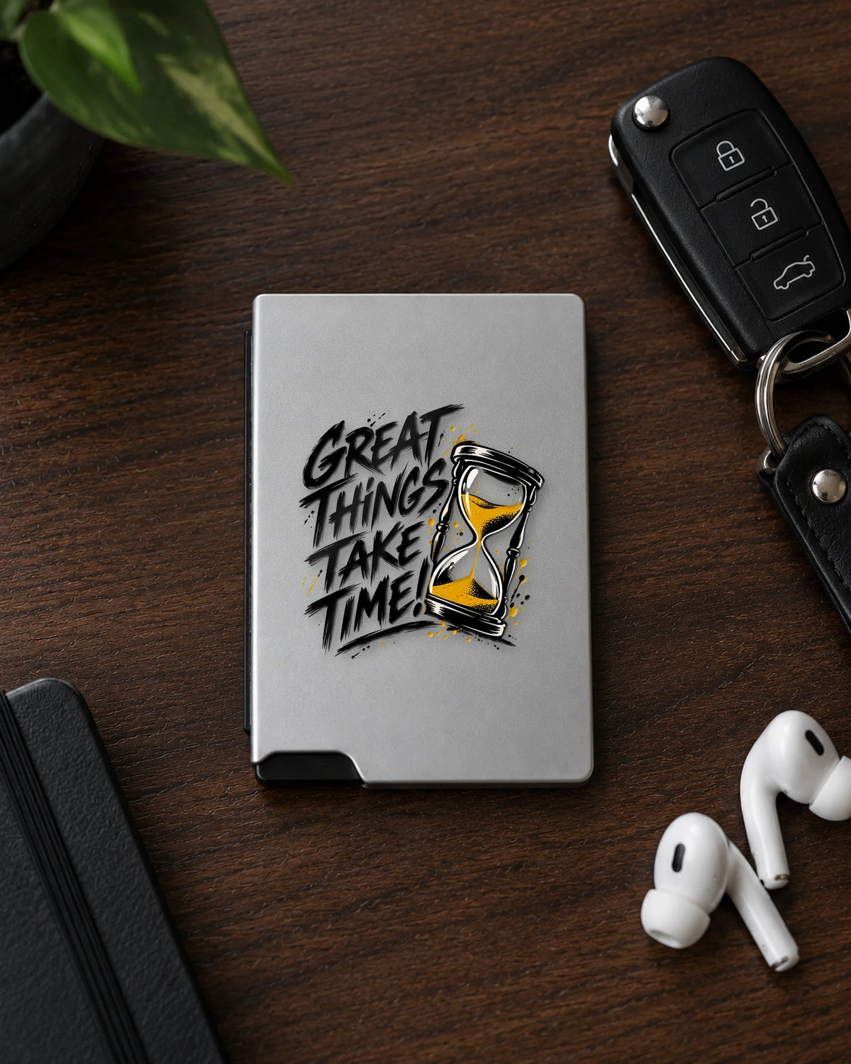 Great Things Take Time hard surface patch mockup