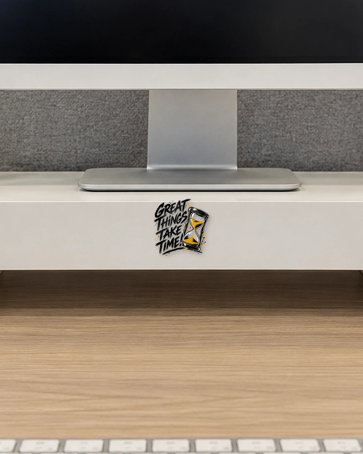 Great Things Take Time hard surface patch mockup