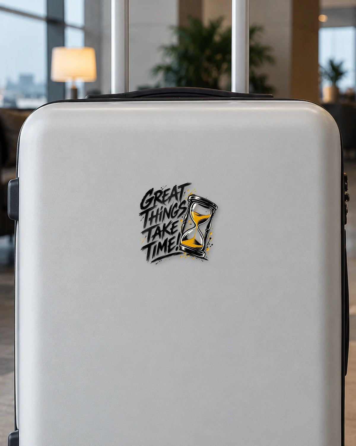 Great Things Take Time hard surface patch mockup