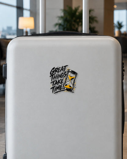 Great Things Take Time hard surface patch mockup