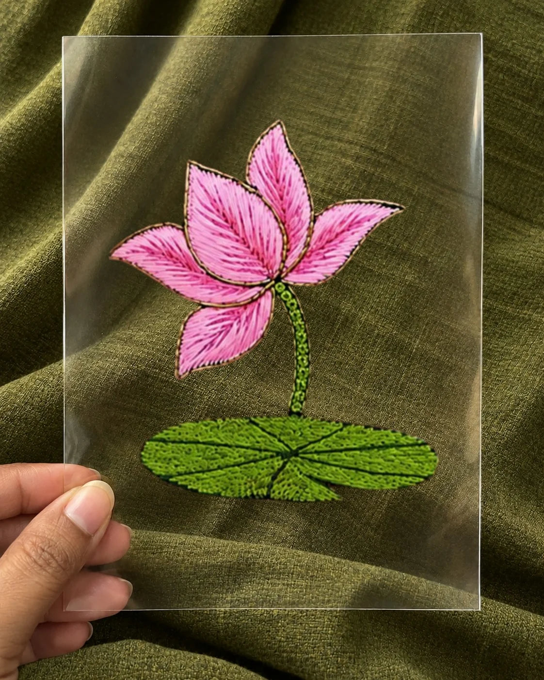 Gulabi Kamal embroidery-look iron-on patch | Thread Theory
