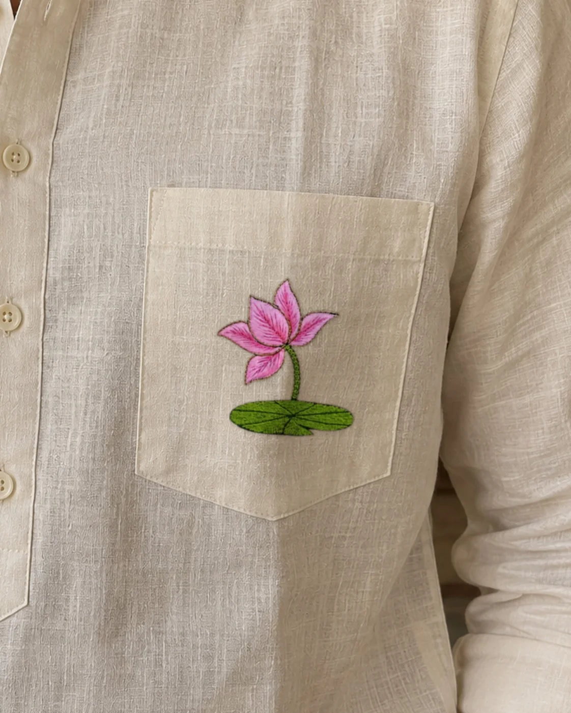 Gulabi Kamal embroidery-look iron-on patch | Thread Theory