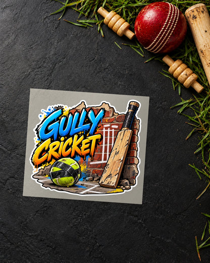 Gully Cricket iron-on patch transfer