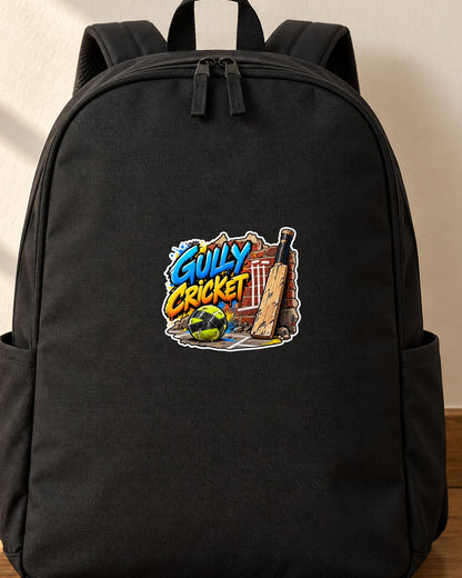 Gully Cricket iron-on patch on clothes