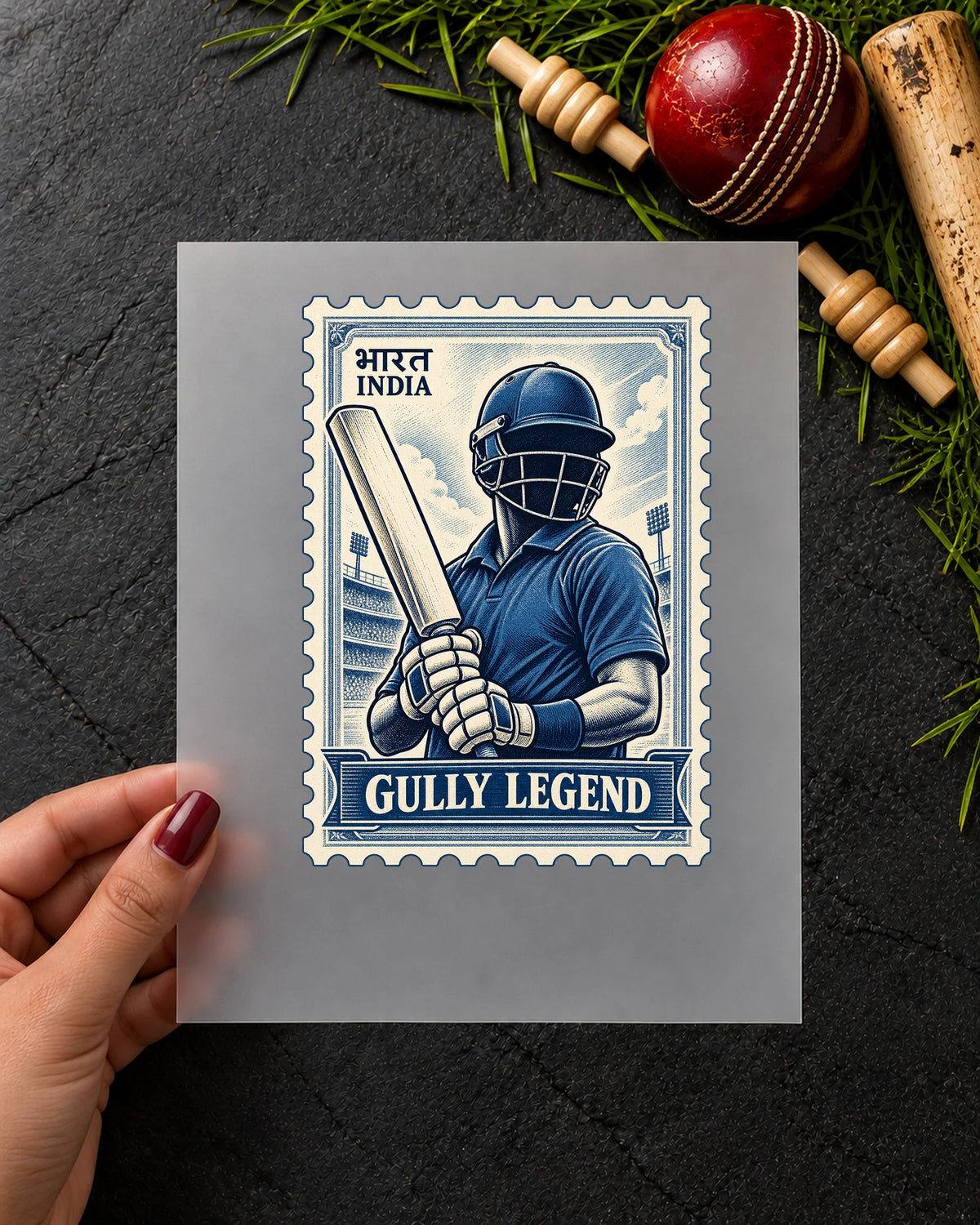Gully Legend iron-on patch in hand