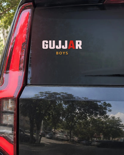 Gurjar car patch on a car rear glass