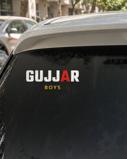 Gurjar car patch on a car rear glass