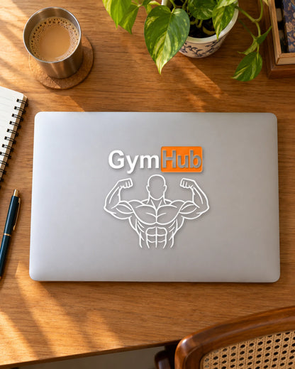 Gym Hub sticker mockup
