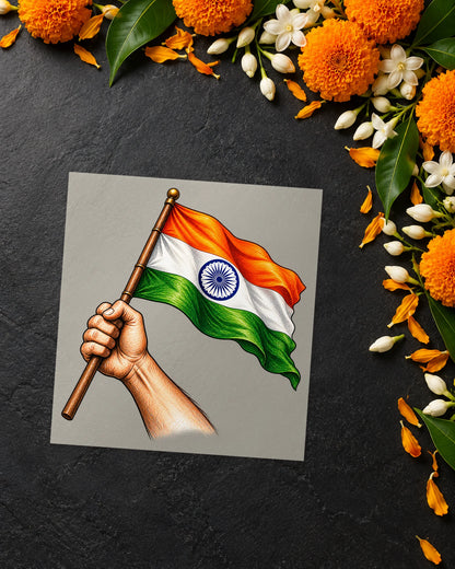 Haathon Mein Tiranga iron-on patch transfer
