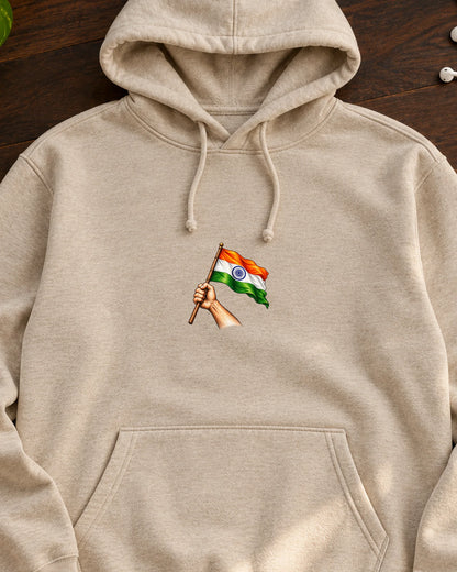 Haathon Mein Tiranga iron-on patch on clothes