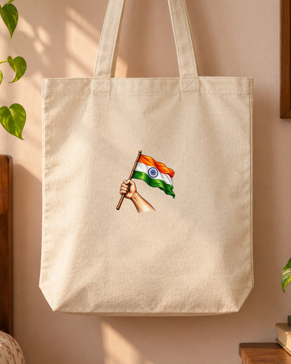 Haathon Mein Tiranga iron-on patch on clothes