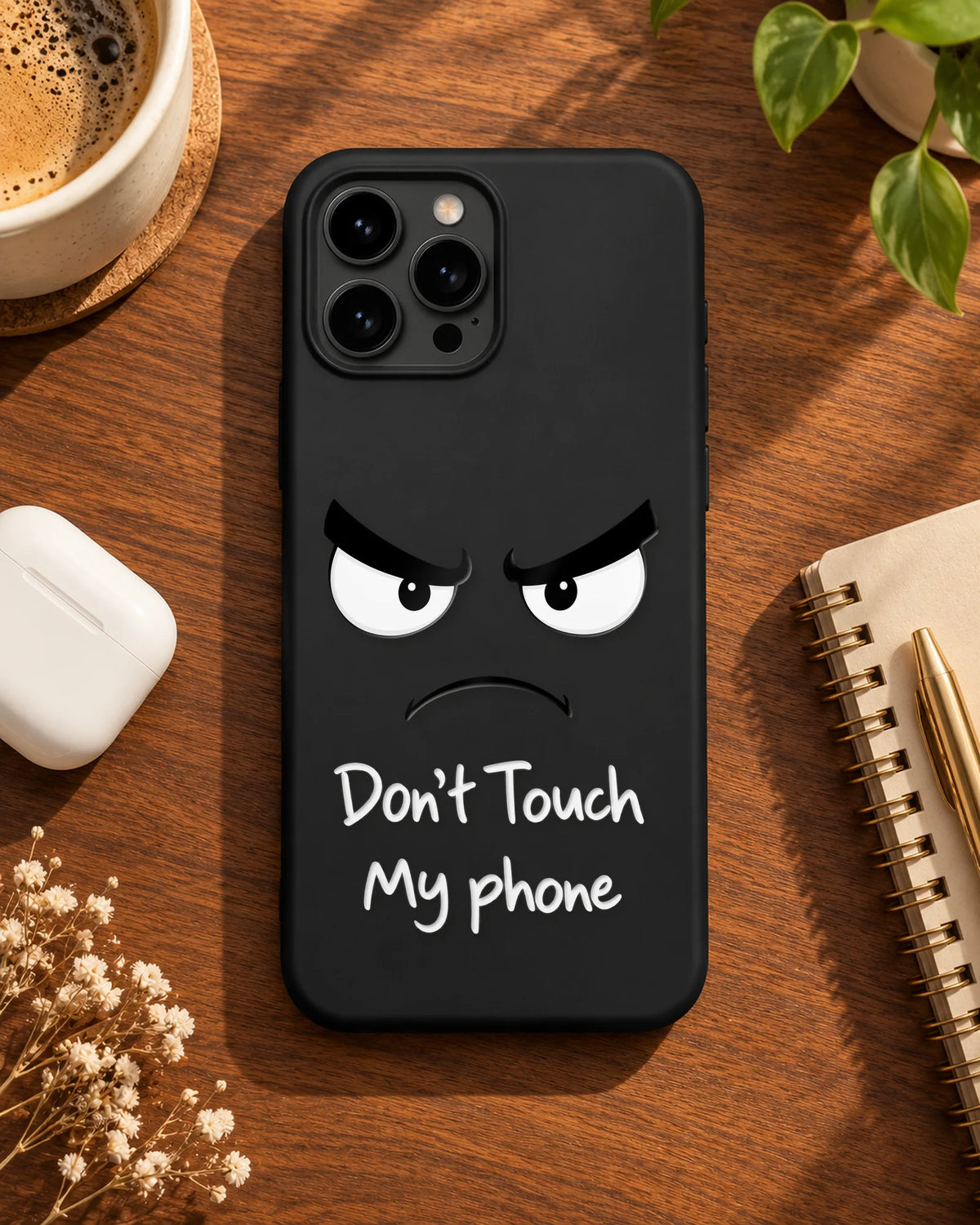 Hands Off pieces arranged on a phone