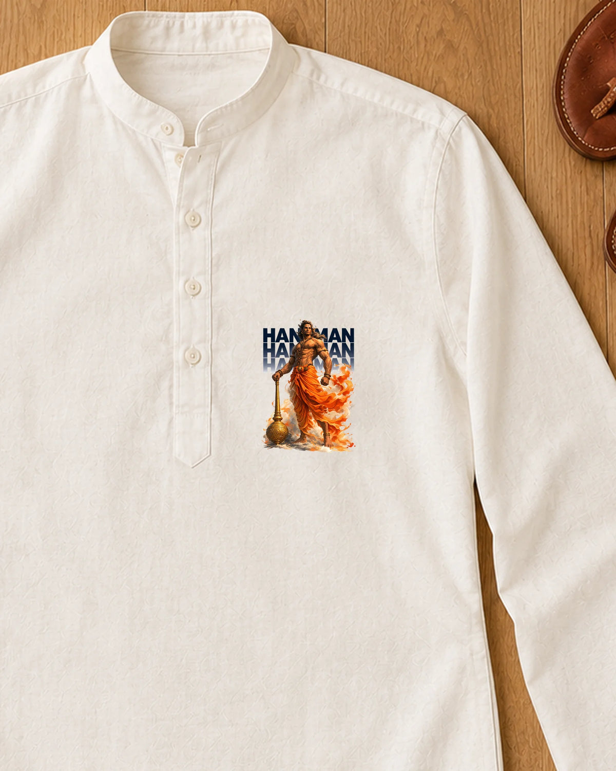 Bajrang Shakti iron-on patch on clothes