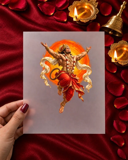 Surya Leap iron-on patch in hand
