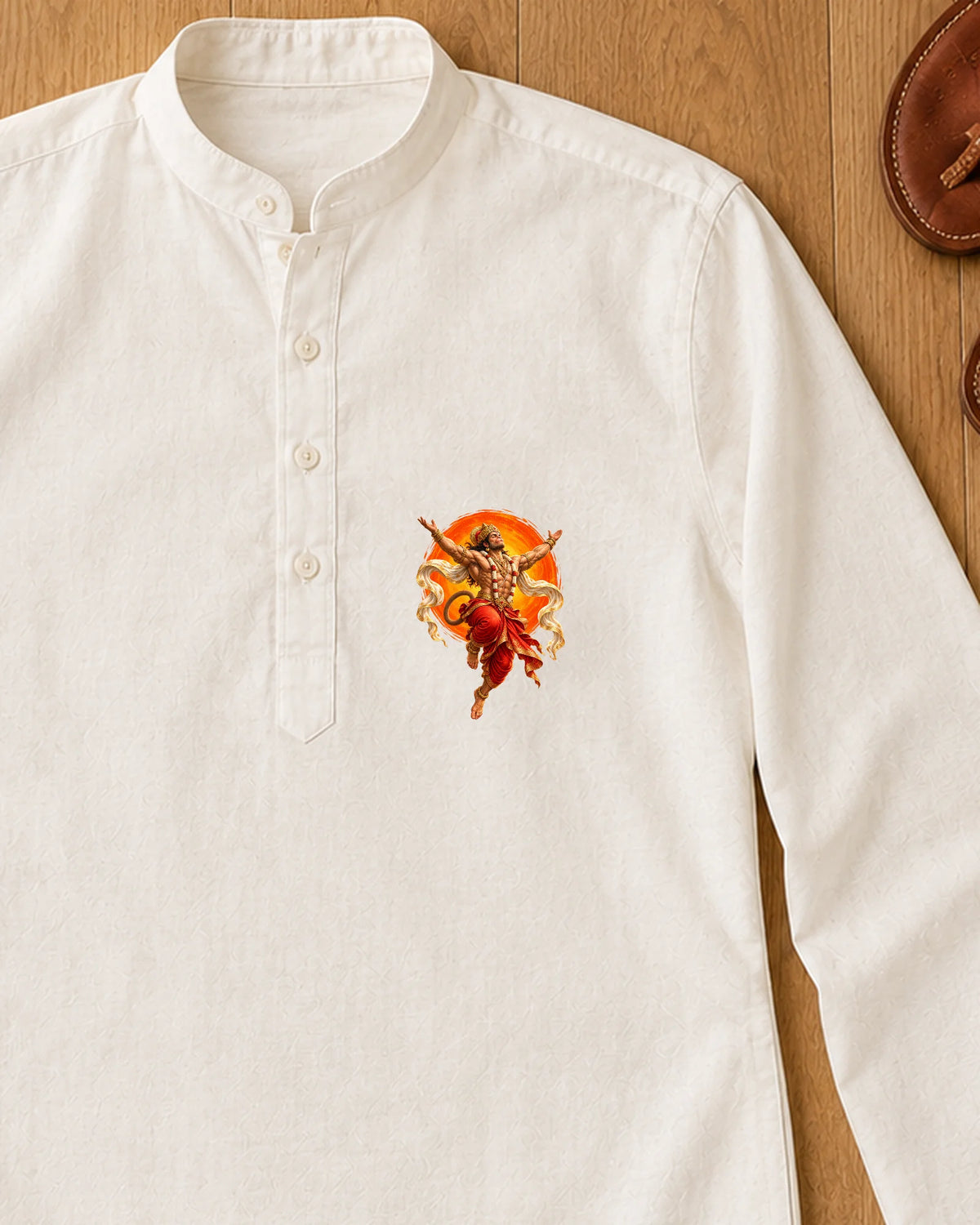 Surya Leap iron-on patch on clothes