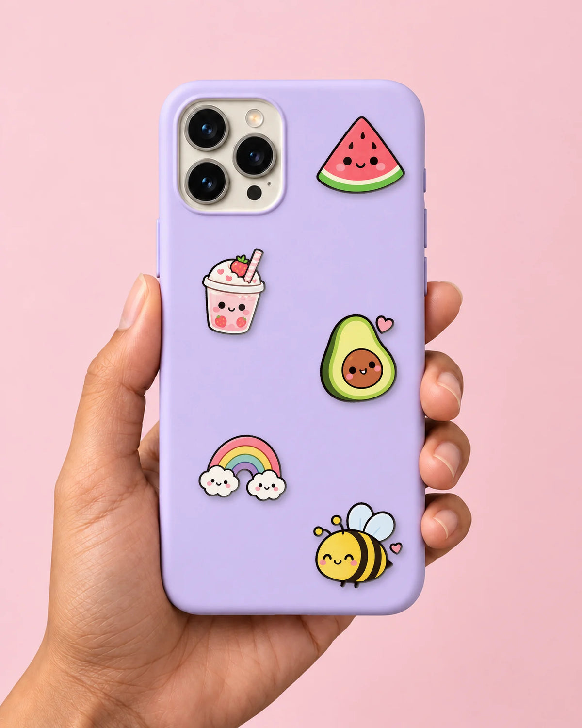 Happy Things mini patches on a phone case