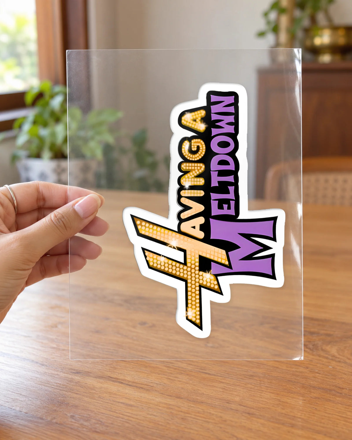Having a meltdown hard surface patch on clear film