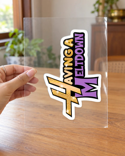 Having a meltdown hard surface patch on clear film