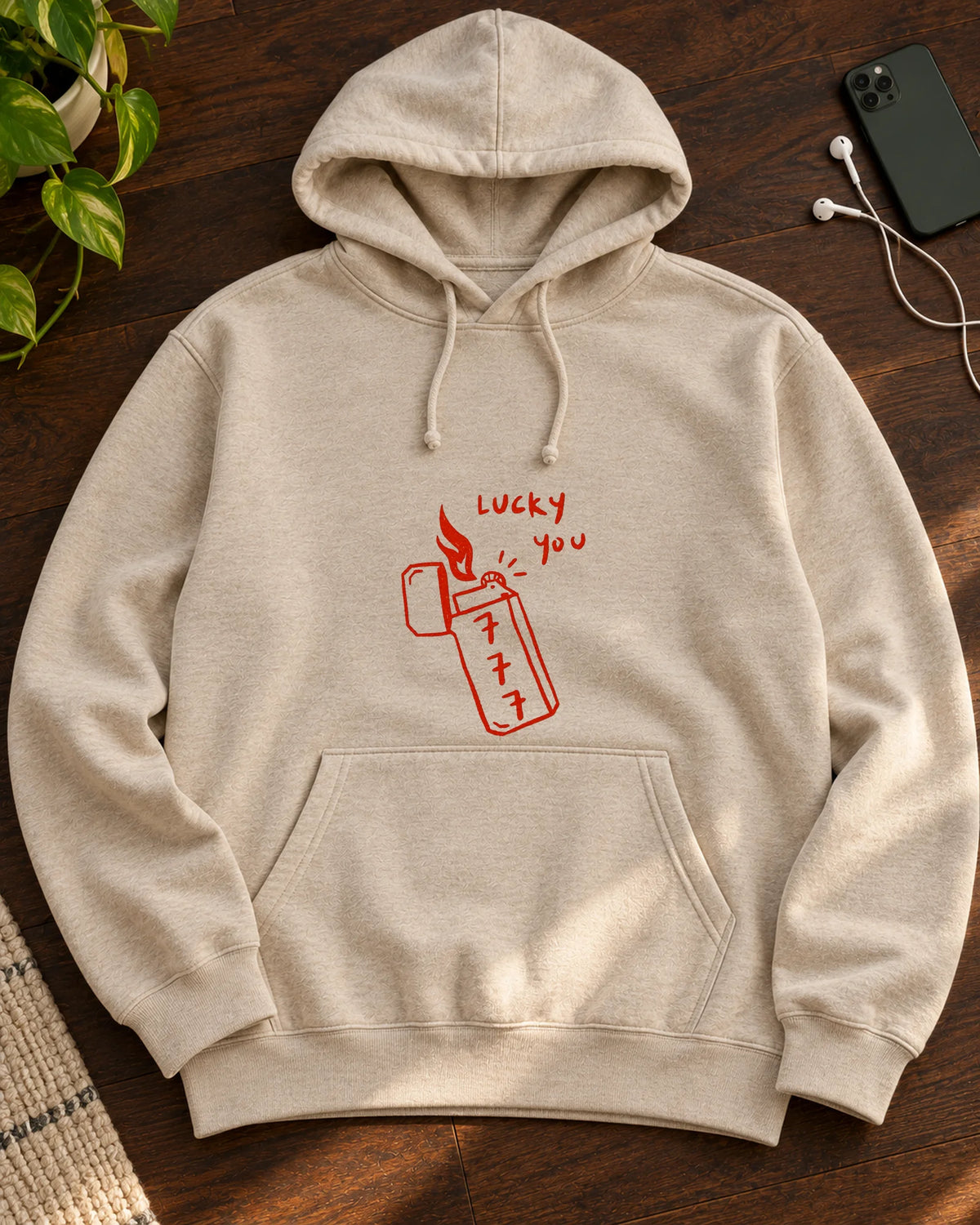 Hazardous Luck iron-on patch on clothes