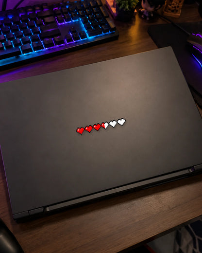 Health Bar gamer patch on a gaming laptop