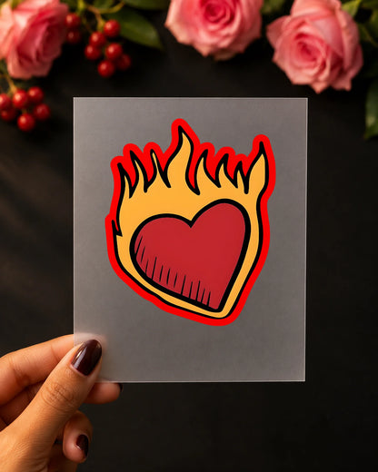 Heartburn iron-on patch on clothes