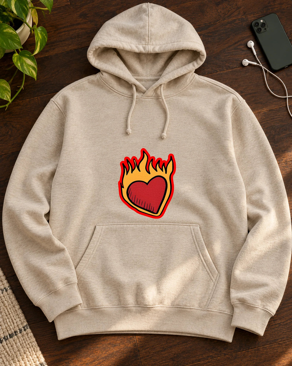 Heartburn iron-on patch on clothes