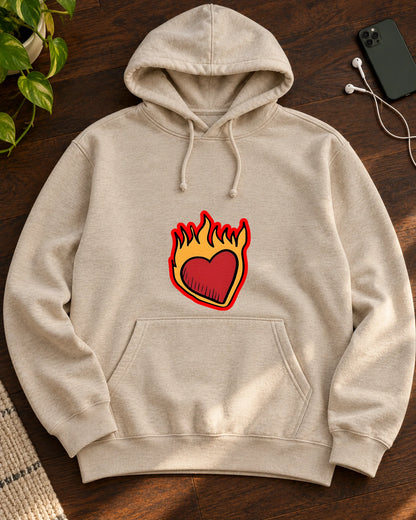 Heartburn iron-on patch on clothes