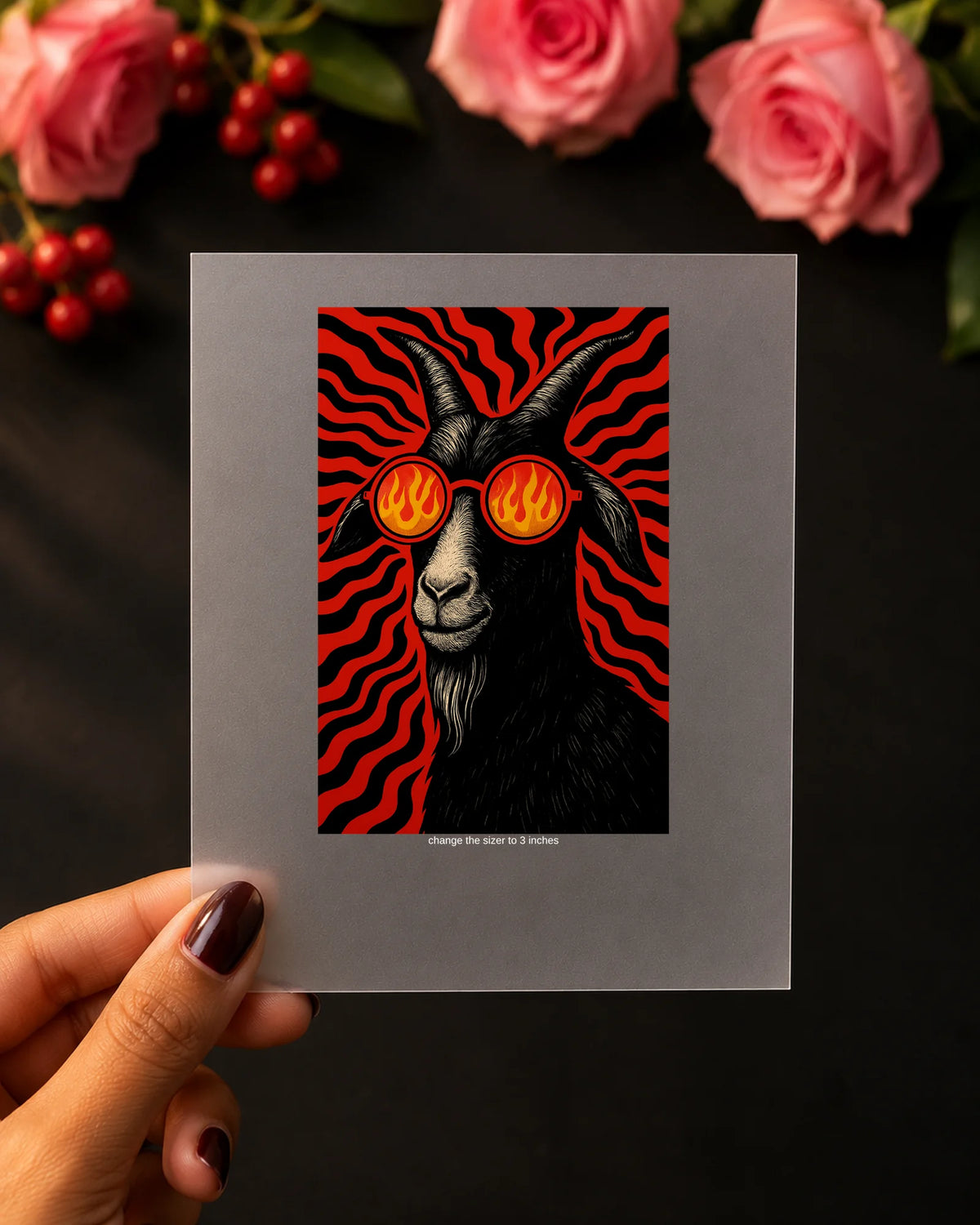 Hell-Bent GOAT iron-on patch on clothes