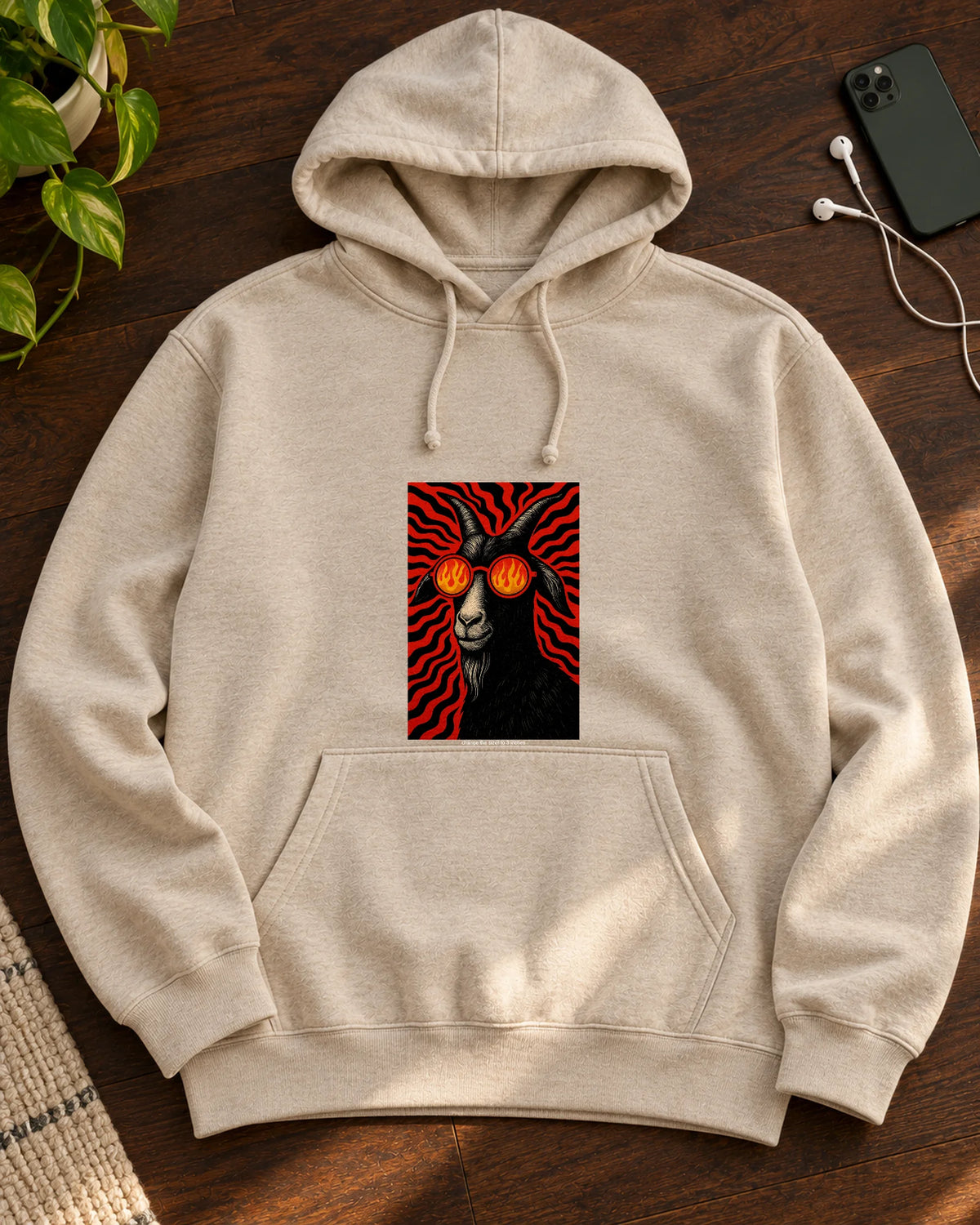 Hell-Bent GOAT iron-on patch on clothes