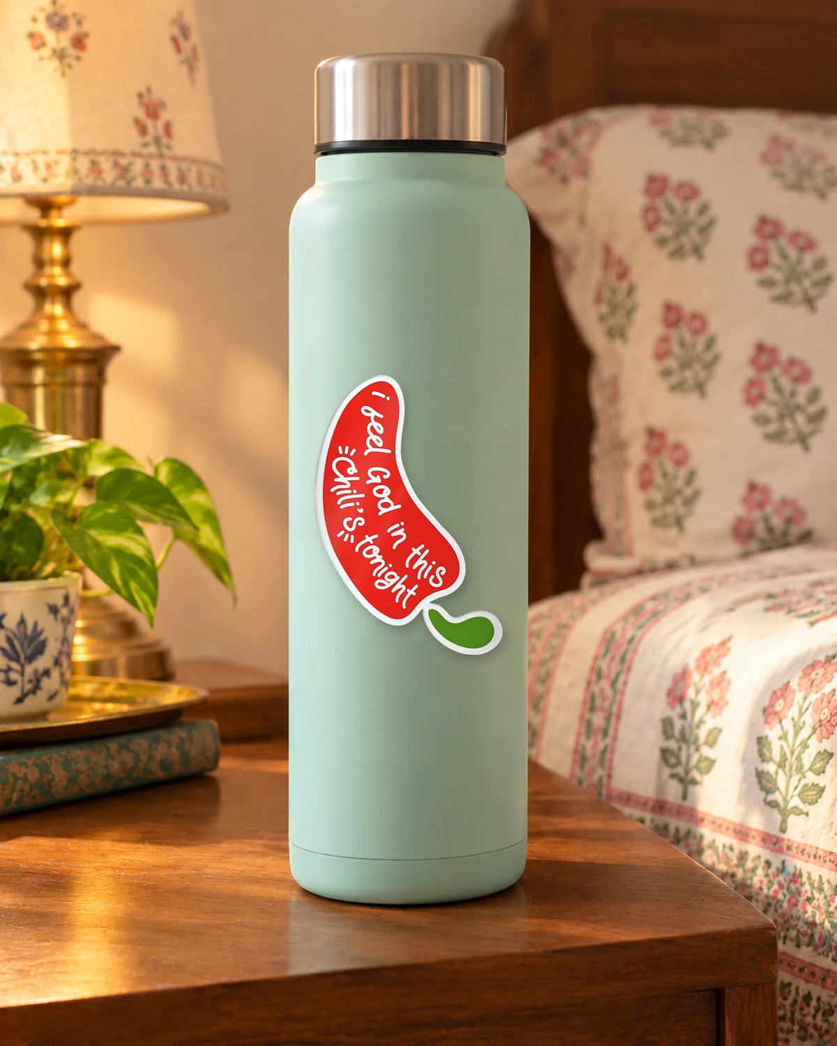Holy Chilis Night sticker mockup