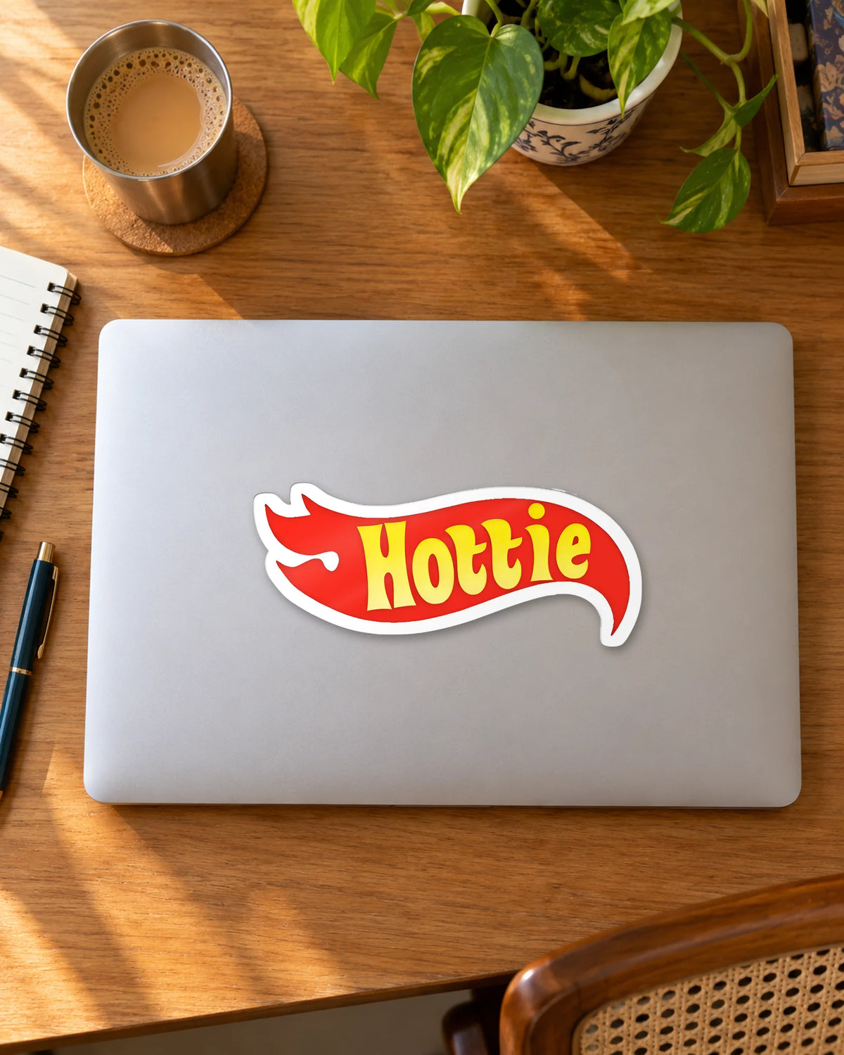Hottie sticker mockup