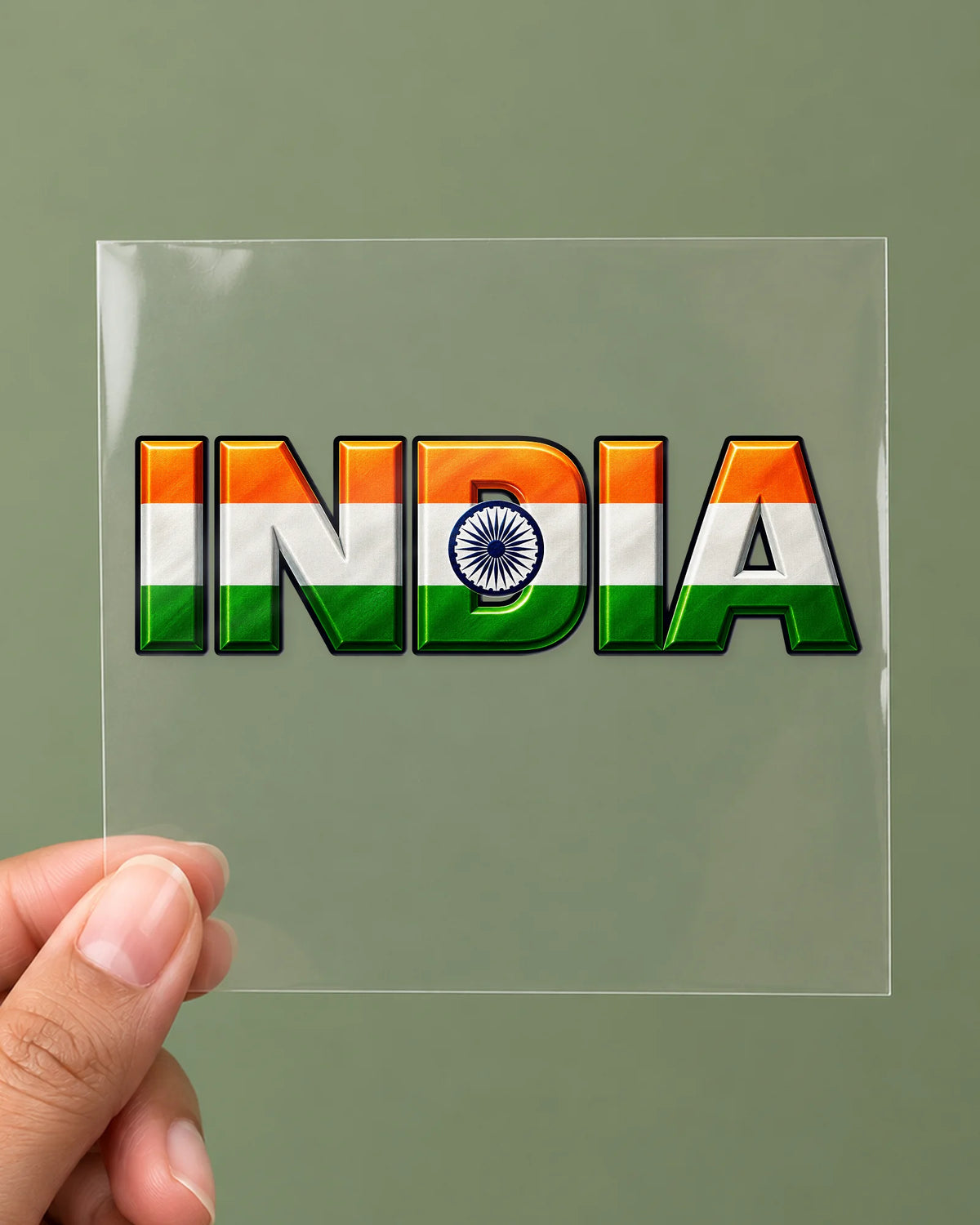 India Bold hard surface patch on clear film