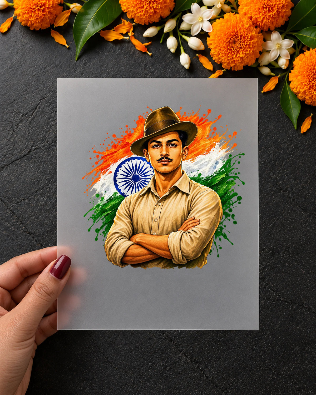 Inquilab Zindabad iron-on patch in hand