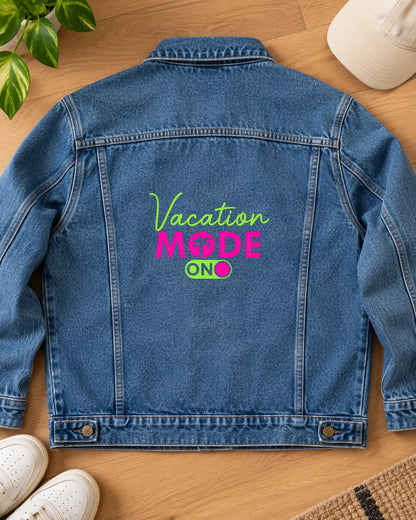 Island Toggle iron-on patch on clothes
