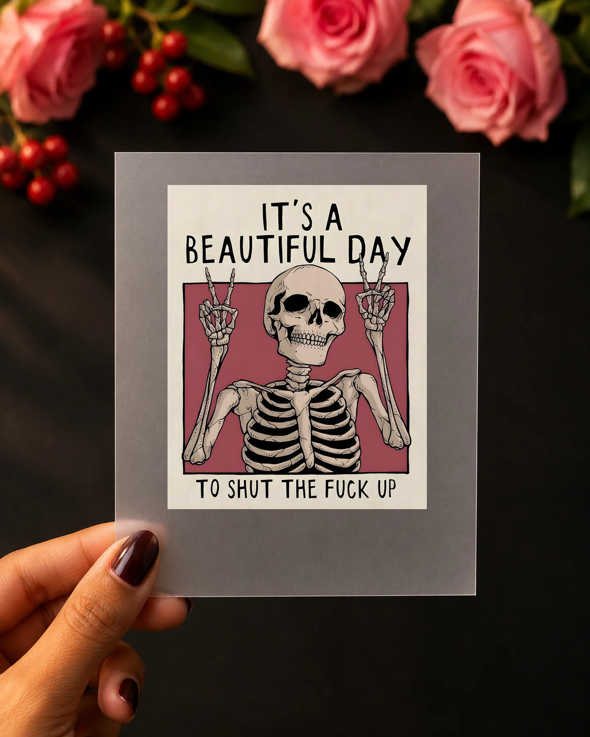 It's A Beautiful Day iron-on patch on clothes