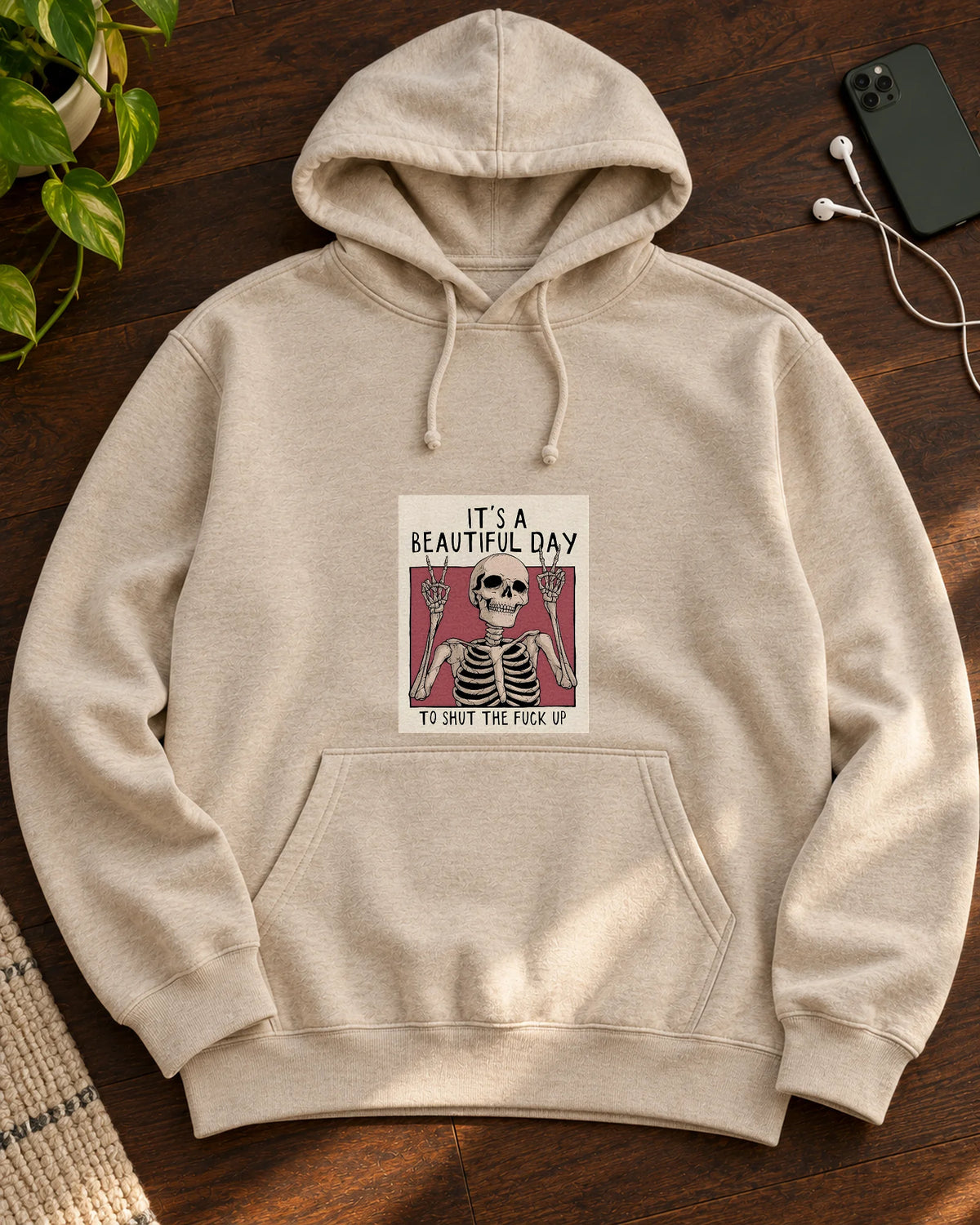 It's A Beautiful Day iron-on patch on clothes