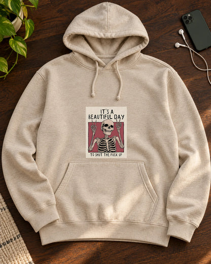 It's A Beautiful Day iron-on patch on clothes