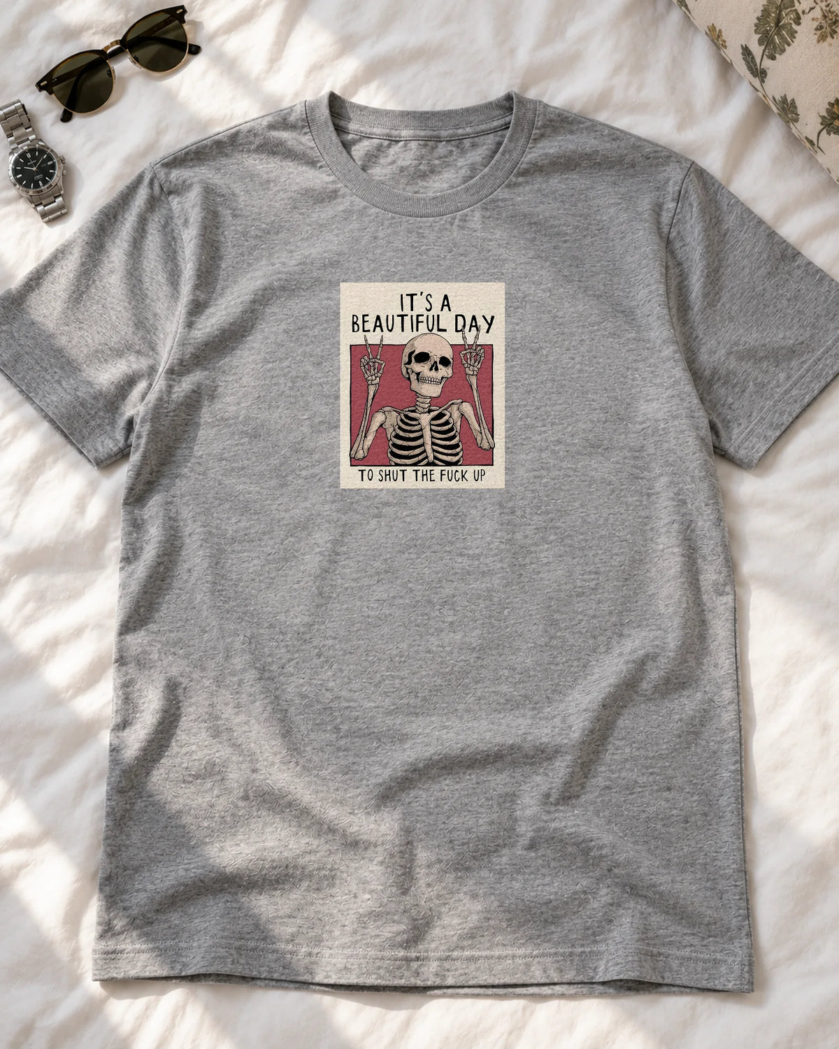 It's A Beautiful Day iron-on patch on clothes