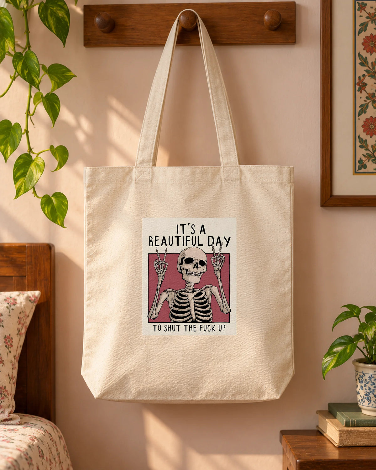 It's A Beautiful Day iron-on patch on clothes