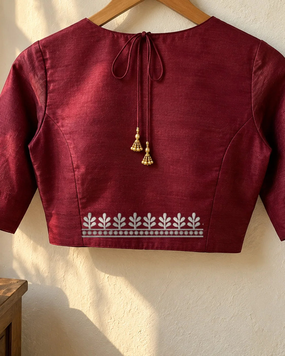 Ivory Vine embroidery-look iron-on patch | Thread Theory