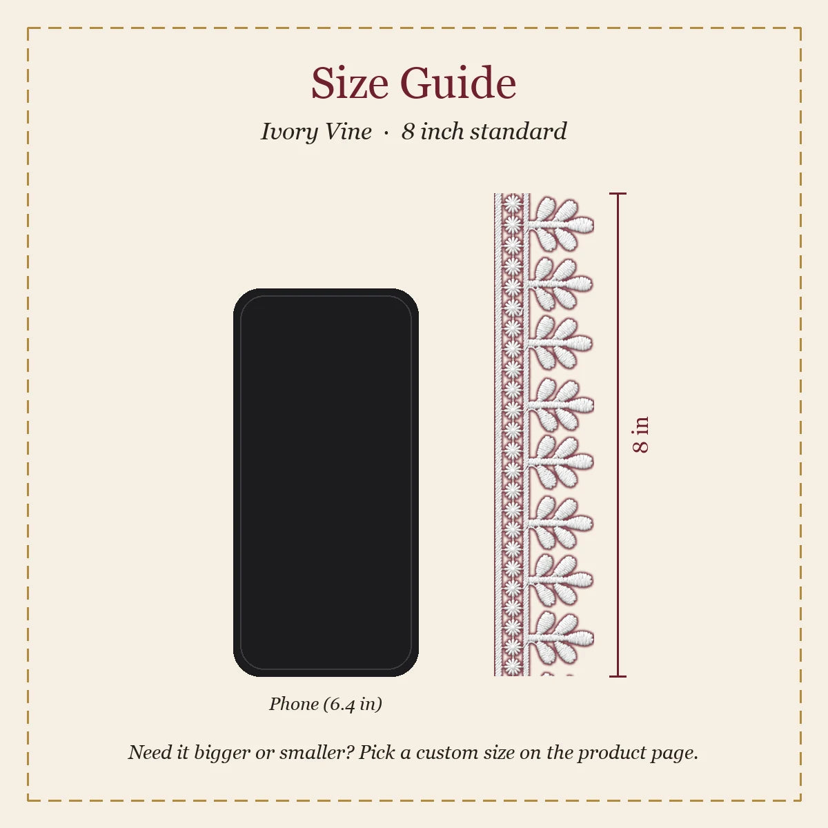 Ivory Vine embroidery-look iron-on patch | Thread Theory