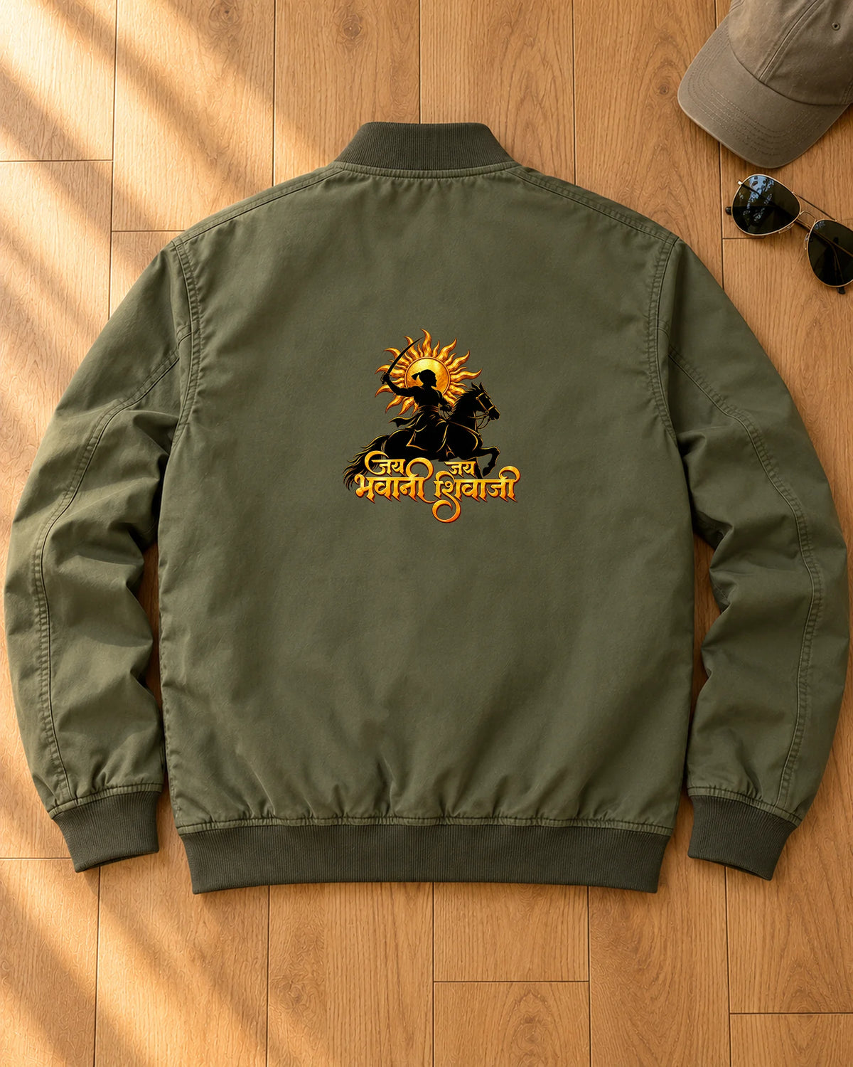 Jai Bhavani Jai Shivaji iron-on patch on clothes