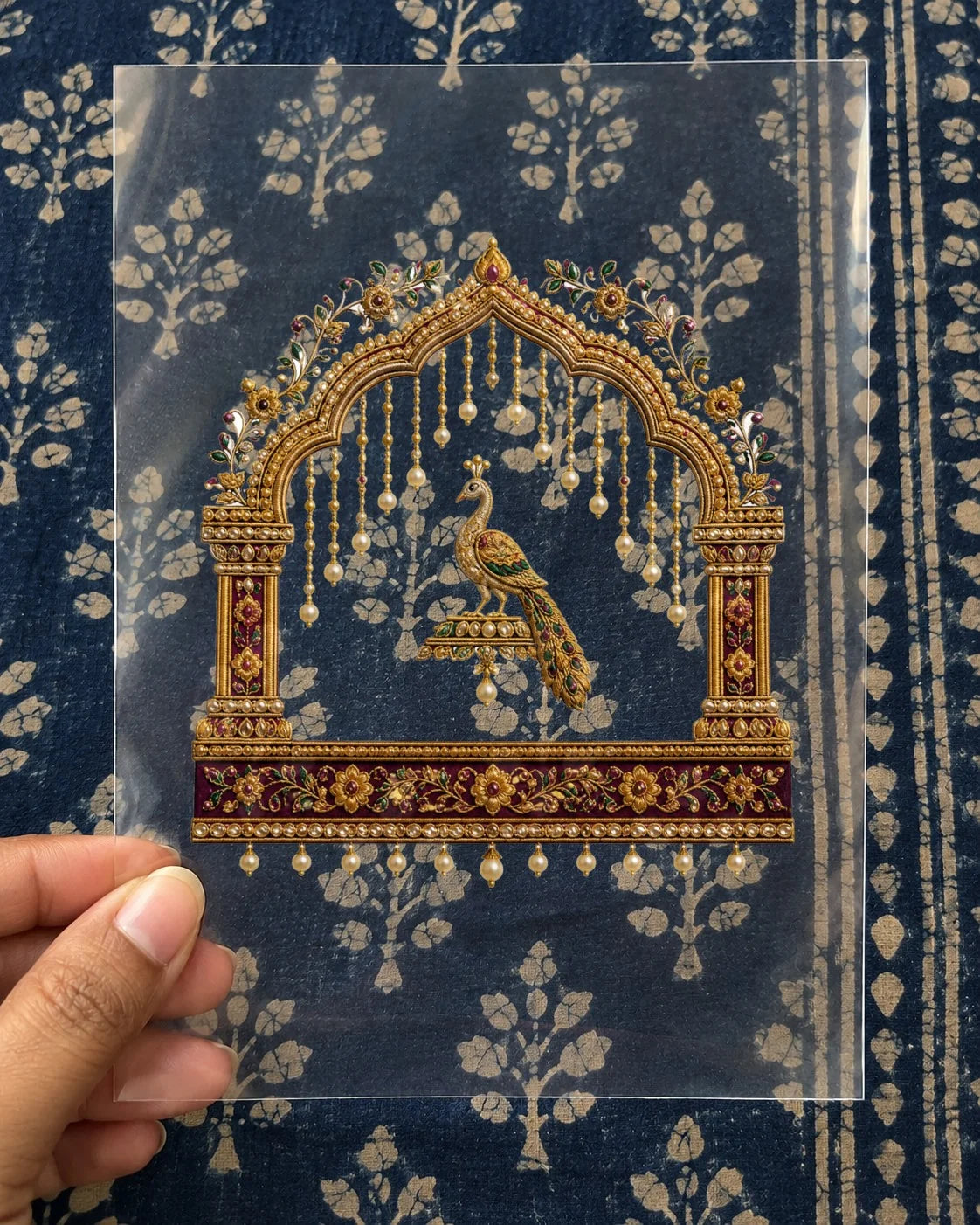 Jharokha embroidery-look iron-on patch | Thread Theory