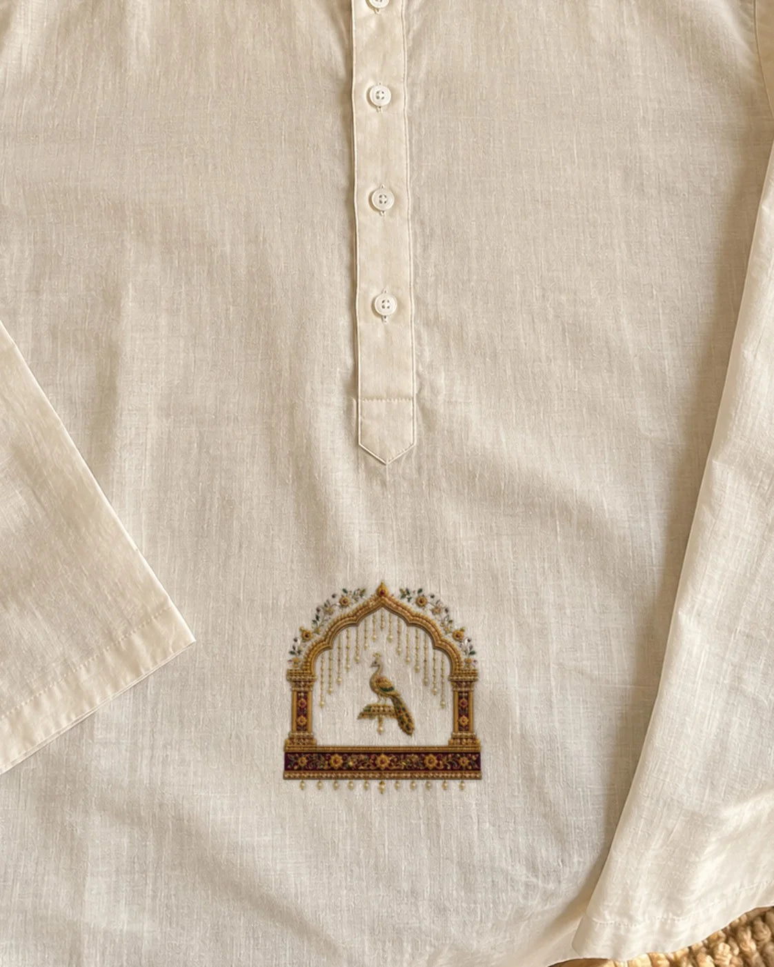 Jharokha embroidery-look iron-on patch | Thread Theory